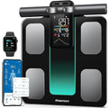Smart Scale for Body Weight and Fat, 8-Electrode Full-Body Composition Scale with Handle, Dual-Frequency BIA, 28 Body Metrics, High Accuracy, Syncs with Apple Health & Google Fit, FSA&HSA Eligible