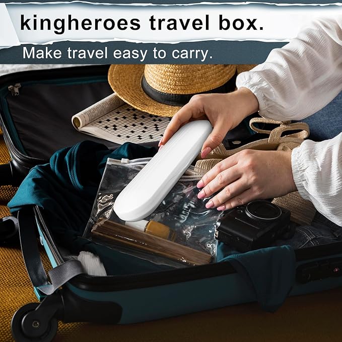kingheroes Electric Toothbrush Set, Comes with 8 Brush Heads & Travel Case,4 Modes with 2 Minutes Built in Smart Timer, One Charge for 60 Days, 42000 VPM Motor (Purple)