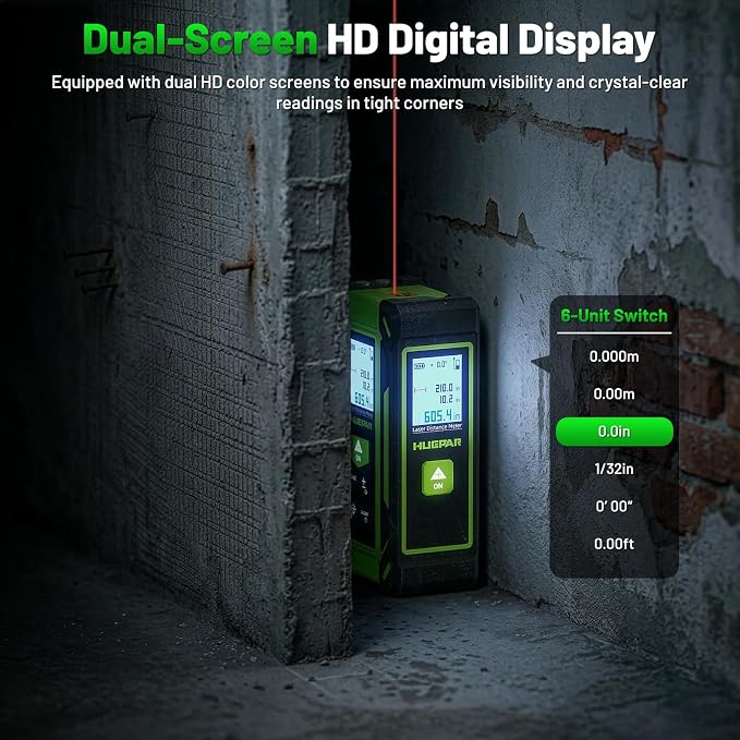 Digital Laser Tape Measure 4-in-1, HUEPAR ±1/16" Laser Measure - Image 5
