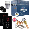 SteamSpa Executive 12 KW QuickStart ACU-Steam Bath Generator Package with Built-in Auto Drain and Install Kit in Matte Black | Steam Generator Kit with Dual Control Panel Steamhead 240V | EXT1200MB-A