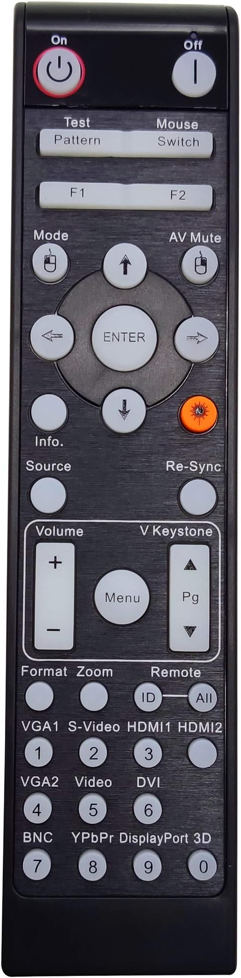 INTECHING BR-3070L Projector Remote Control for Optoma DH1014, EH415, EH415ST, EH500, EH503, EH503e, EH505, EH505-B, EH505e, EH515, EH515T, EH615T, W415, W505, W515, W515T, WU515, WU515T, X515
