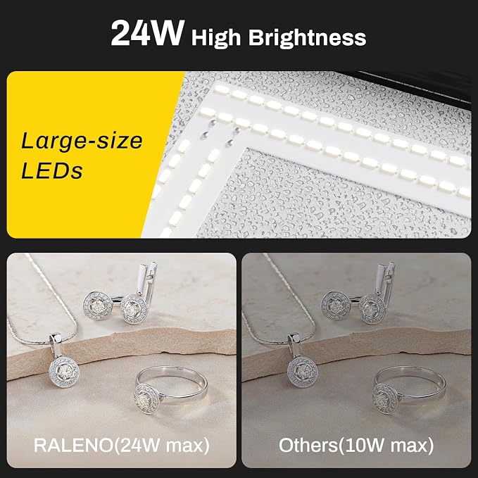 RALENO 16"x12" Photo Light Box Photography, 24W Foldable Photo Studio Light Box - Image 2