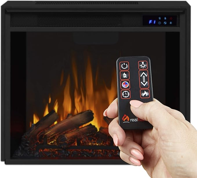 Real Flame Fresno 72" TV Stand with Electric Fireplace Dark Walnut, Entertainment Center with Electric Fireplace, Living Room TV Stand with Fireplace, fits up to 70" TV
