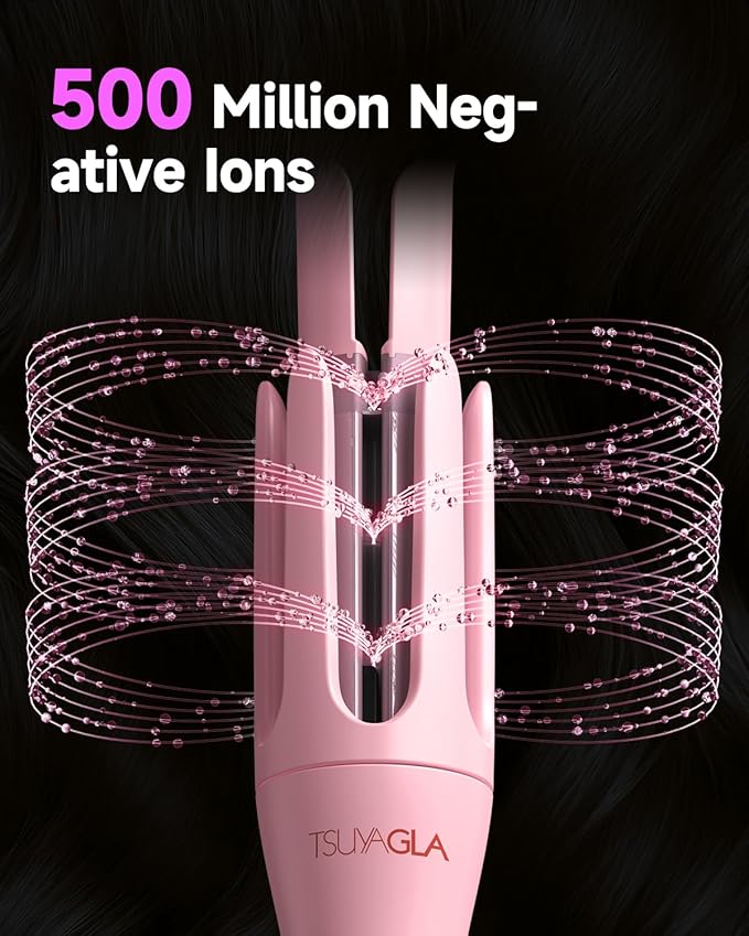TSUYAGLA Automatic Curling Iron,1 1/4 Hair Curler with 3 Temperatures, 10S Fast Heating, 2-Way Rotation, 30 Min Auto Shut-Off, 500 Million Ionic, Anti-Scald-Tangle for Long Hair