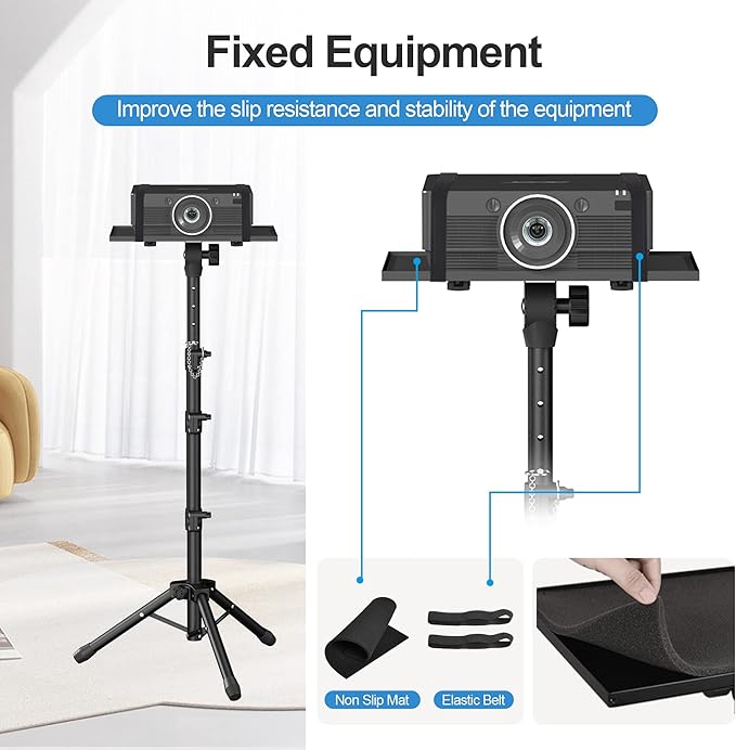 Facilife Projector Stand - Adjustable Height 22 to 63 Inches, Tripod for Laptop & Projector, Outdoor Movies