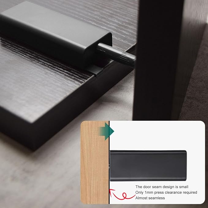 Magnetic Push Latch, Automatic Push to Open Door Catch Electric Push Opener for Cabinet Drawer Wardrobe Kitchen Door (Black Gray)