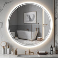 Wall-Mounted Round Bathroom Mirror with LED-Lights - 36 Inch Vanity Mirrors with Dimmable (36" x 36",Frameless)