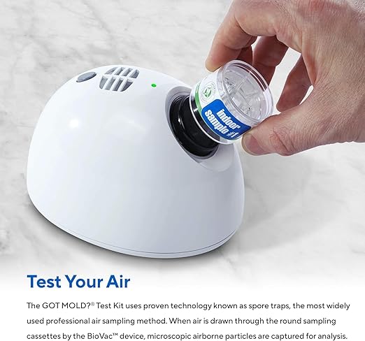 3 ROOM KIT | Test Your Air! Professional Quality Mold Test Kit for Home - All Fees Included - 1, 2 & 3-Room Test Kits & Refills - Reusable BioVac™ Air Sampler - Full Mold Type & Quantity Analysis