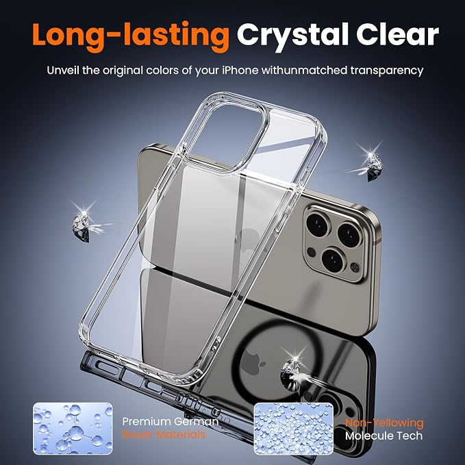 toushion 3 in 1 for iPhone 15 Pro Max Case Clear, Screen Protector *1 & Camera - Image 4