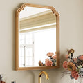 Wood Frame Wall Mirror Decor for Small Bathroom Vanity Entryway, Living Room or Bedroom Home Decor - Light Woodgrain 18" x 24" Natural Color