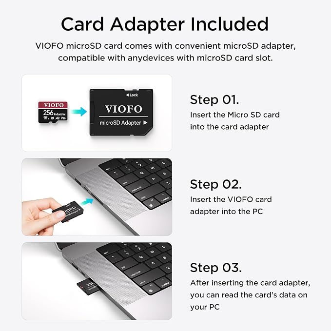VIOFO 256GB Industrial Grade High Endurance microSDXC Card - Image 3