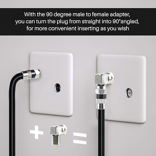 Elecan 4 Ft/2 Pack RG6 Coaxial Coax Cable Connectors Set, Quad Shielded - Image 2