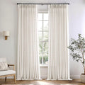 Memory Trained Pinch Pleated Curtains 120 Inches Long, Viral Linen Pinch Pleat by ANRODUO