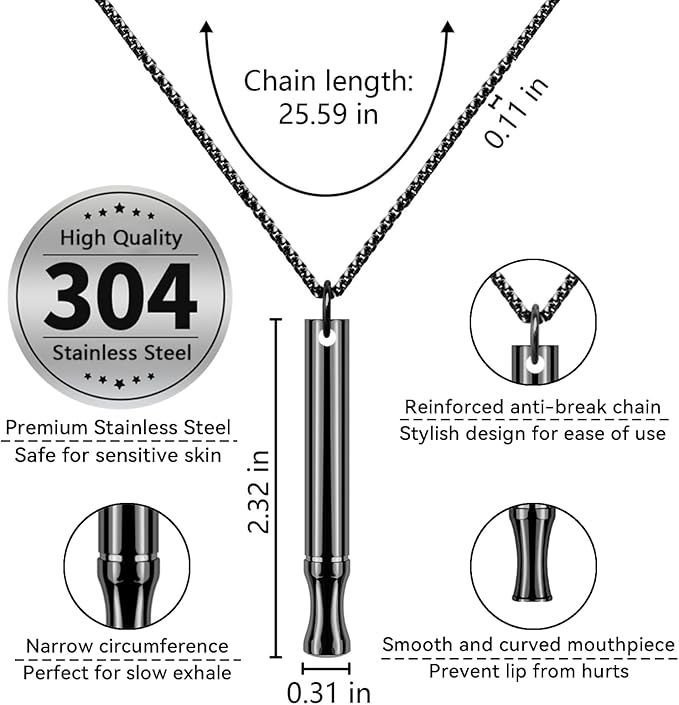Replace Bad Habit Flavored Air Necklace with 12pcs Refillable Cores in 4 Flavors, Habit Support Refreshing Necklace for Stress Relief Sensory Fidget for Adults (Black)