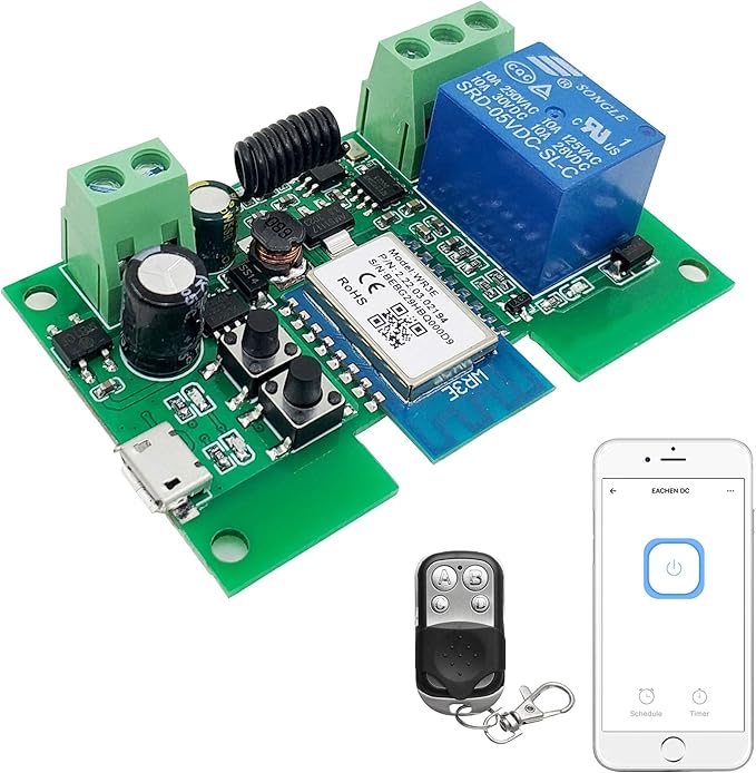 Newgoal WiFi Inching/Selflocking Relay Modules WiFi Momentary Switch with 433 MHz RF Remote Control(Tuya SmartLife APP)