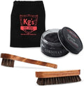 Kg's Shoe Shine Kit Includes Polish, Horsehair Brush, Applicator, and Storage Bag