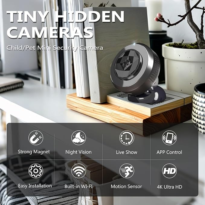 4K Indoor Security Hidden Camera: Mini Spy Camera - Image 2