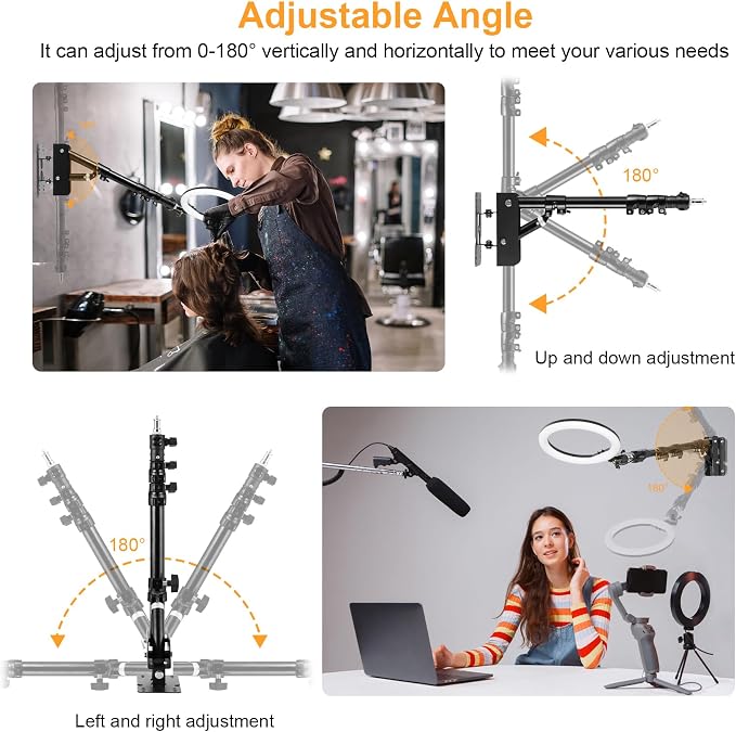 SITTO Ring Light Wall Mount 43inch/110cm, Triangle Boom Arm - Image 3