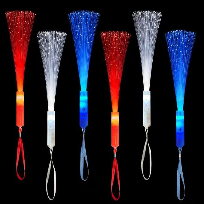 Fourth of July Light Up Fiber Optic Wand Accessories by Wondrus