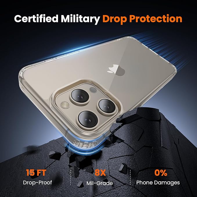 toushion 3 in 1 for iPhone 15 Pro Max Case Clear, Screen Protector *1 & Camera - Image 3
