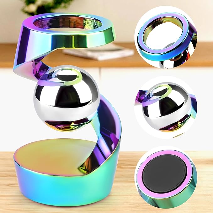 Kinetic Desk Toys, Kinetic Spinning Desk Toys for Office for Adults, Desk Fidgets for Adults, Kinetic Spinning Fidget Toy (Rainbow)