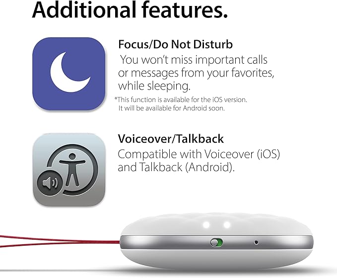 Bellman & Symfon Vibio Bluetooth Bed Shaker – Silent Vibrating Travel Alarm Clocks for Heavy Sleepers – Portable Rechargeable Clock with Multiple Alarms, Call and Message Alerts Easy to Pack for Trips