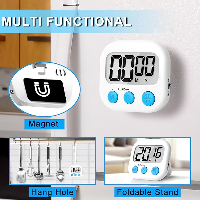 ZILLEEN Classroom Timer for Kids Teachers 2 Pack Digital Timers, White
