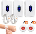 Daytech Wireless Caregiver Pager Call Button Elderly Nurse Alert System for Elderly Monitoring/Seniors with 2 SOS Call Panic Buttons & 2 Watch Pagers, 500+Feet 3 Receivers