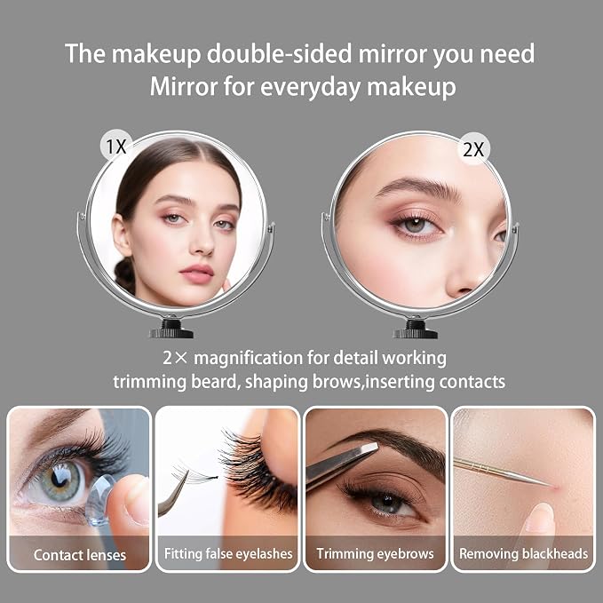 10" Desk Ring Light with Stable Tripod & Interchangeable Makeup Mirror/Phone - Image 4