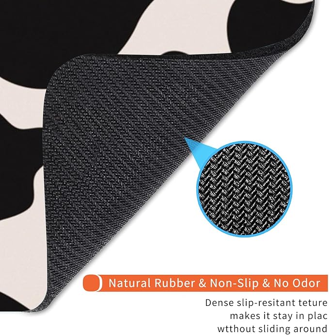 Armanza Square Mouse Pad Black Cow Print,Personalized Premium-Textured Custom Mouse Mat Design,Washable Mousepad Cloth,Non-Slip Rubber Base Computer Mouse Pads for Wireless Mouse