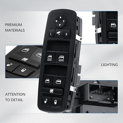 WUANGKI Power Control Window Switch | Front Driver Side | 8+3 Pins | Compatible with 2012 Chrysler 300 Dodge 2011-2012 Journey 2016-2018 Ram 1500 2500 3500 19-21 Ram 1500, 19-21 Classic OE# 56046826AE