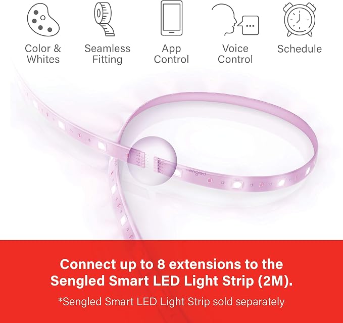 Sengled Zigbee Smart Light Strip 1m/3ft Extension No Plug, Voice Compatible - Image 5