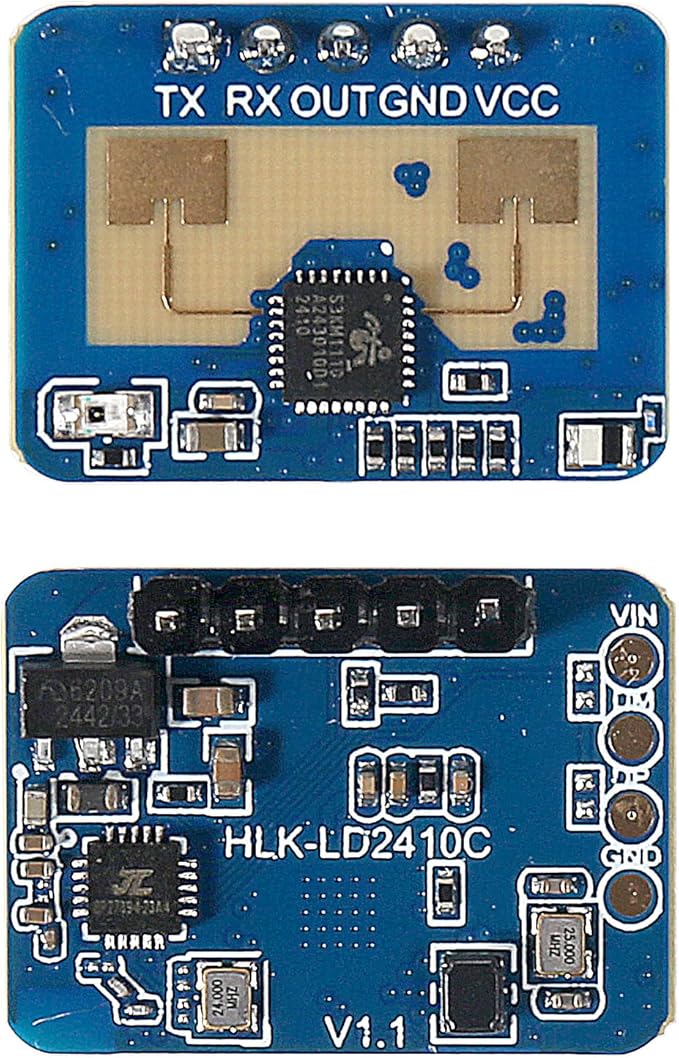 XIITIA 2pcs LD2410C Human Presence Radar Sensor Module HLK-LD2410 Sensor Module LD2410 Millimeter Wave Radar Sensor Module Non Contact 24GHz ISM Band Serial Port IO Level Output