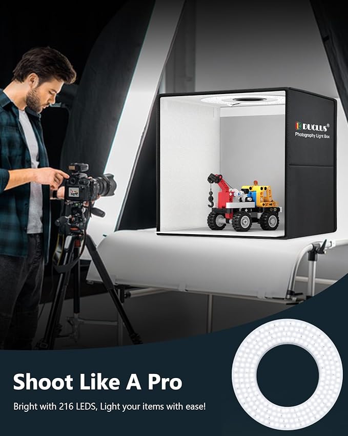 DUCLUS Light Box Photography 20" x 20", Large Portable Photo Studio Light Tent - Image 2