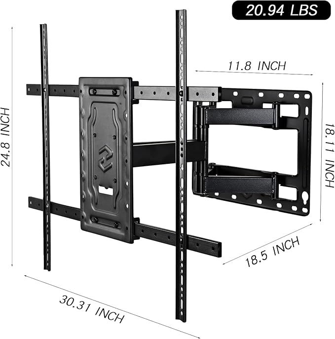 DYZJREL Full Motion TV Wall Mount for 32-75 Inch TVs, VESA Compatible, 150 lbs Weight Capacity, Adjustable Tilt & Swivel, Easy Centering & Quick Installation