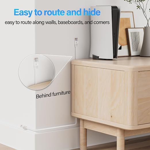 Cat 6 Flat Ethernet Cable 30 FT, UTP 10Gbps High-Speed Cat6 Ethernet Cable - Image 5