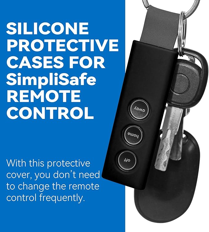 Protective Silicone Sleeve for SimpliSafe KeyFob - Arm and Disarm Remotely, Flexible Case for SimpliSafe Home Security System KeyFob - Latest Gen (Black)