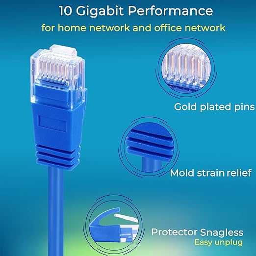 Rapink Patch Cables Cat6a 5ft (24 Pack) Slim, Cat6a Ethernet Patch Cable 10G Support, Snagless Cat 6 Patch Cable for Patch Panel to Switch, Flexiable Cat 6a Ethernet Cable with Gold Plated