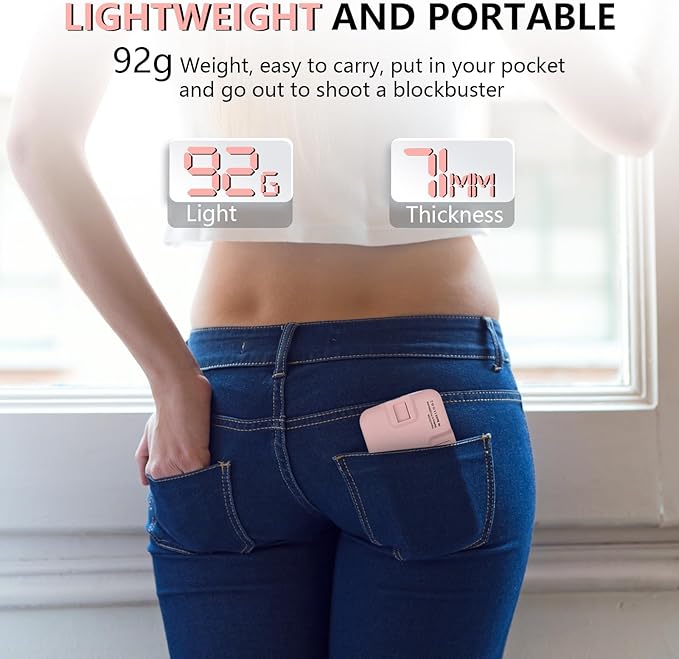 BANSINE LED Phone Light - USB-Rechargeable Portable Photo Light with 97+ CRI, Up to 6500K Color Temperature for Selfie, Zoom Conference, Video, Makeup and Live Stream