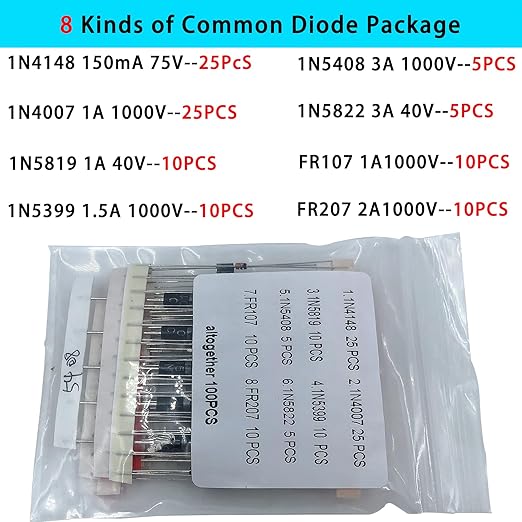 Nodehawk Electronic Component Kit -Total 1800 Pcs, LED Diodes, Resistors, Capacitors, Ceramic Capacitors, Transistors, Diodes - for DIY Projects, Electronics Hobbyists