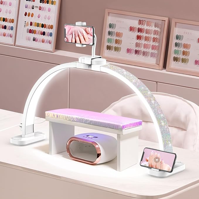 LIONVISON Half Moon Light for Nail Desk: 31-inch Manicure Table Light - 48W by WelcometovisitLIONVISON