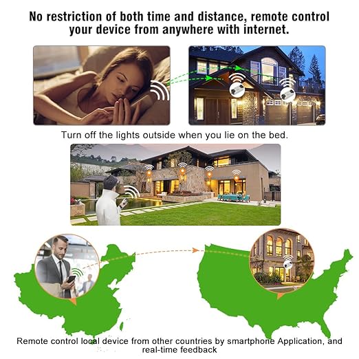 eMylo Smart Wireless Remote Control WiFi Switch Relay Module for Household Appliances Compatible with Alexa 4 Packs