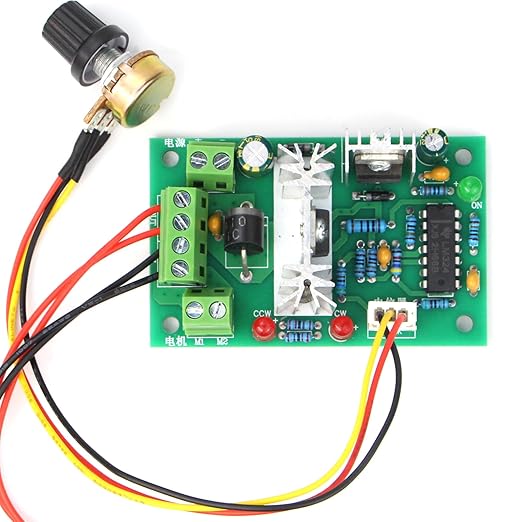 RioRand Upgraded Adjustable DC Motor Speed PWM Controller 10V 12V 24V 30V Reversing Switch 120W