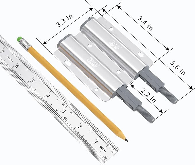 Jiayi Push Catch Metal Heavy Duty 4 Pack Double Push to Open Door Latch Touch Latches Kitchen Door Push Release Latch for Drawer Closure Door Catches Double Push Open Cabinet Hardware