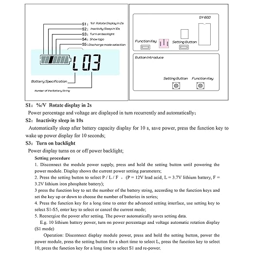 DC 12V 24V 36V 48V 60V 72V 84V Golf Cart Battery Meter with Alarm, Front Setting and Switch Key Battery Capacity Voltage Indicator Gauge Acid and Lithium ion Indicator(White)