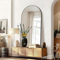 GLASHOM Arched Bathroom Mirror, 55"x30" Black Arched Mirror for Bathroom, Wall Mounted Mirror, Black Vanity Wall Mirror Metal Frame for Bedroom, Entryway, Living Room, Vertically Hanging