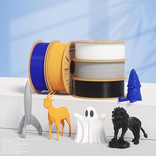 ELEGOO Rapid PLA Plus Filament 1.75mm Blue 1KG, PLA+ 3D Printer Filament for 600 mm/s High Speed Printing, Dimensional Accuracy +/- 0.02 mm, 1kg Cardboard Spool(2.2lbs)