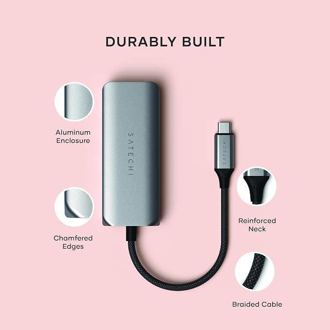Satechi USB C Ethernet Adapter 2.5 Gigabit, 4 in 1 USB C Network Adapter - Image 5