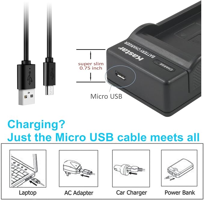 Kastar Battery & Slim USB Charger - Image 2