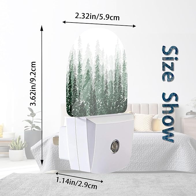 Axxitude Christmas Tree Forest Night Lights Plug into Wall for Girls Boys Room,Night Light LED Lamp Dusk to Dawn Sensor Round Lamp for Bedroom Bathroom Hallway Home Wall Decor Nightlight
